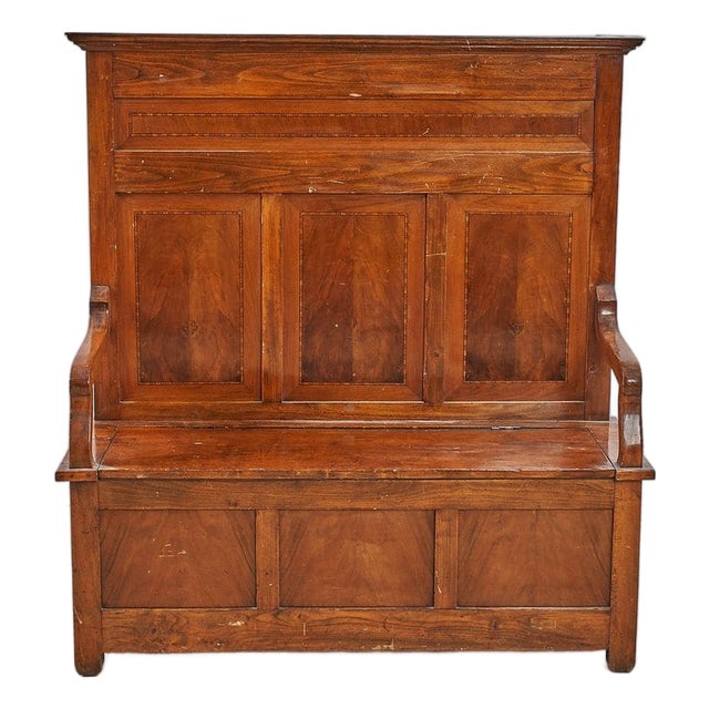 Walnut Bench, Early 1900s For Sale