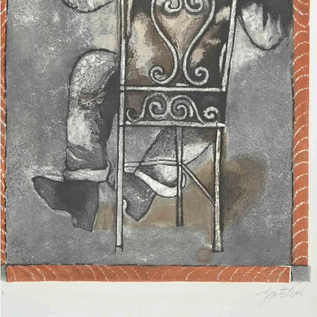 Le Monde is an etching and aquatint realized by Franco Gentilini (Italian Painter, 1909-1981) in the 1970s. from the serie...