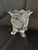 Glass Vase with Four Legs, Scalloped Top & Frosted Medallions For Sale - Image 4 of 8