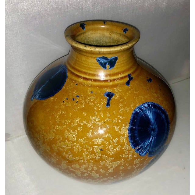 1990s Amber and Blue Vase by Milan Pekař | Chairish