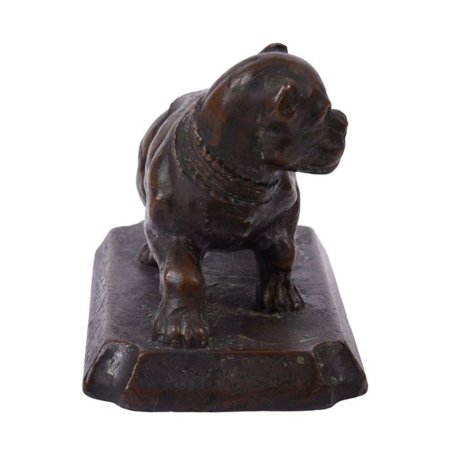 Early 20th Century 1900s Bronze Dog Paperweight Sculpture For Sale - Image 5 of 6