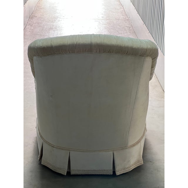 1990s Pair Hollywood Regency Baker Furniture Company Slipper Chairs For Sale - Image 16 of 18