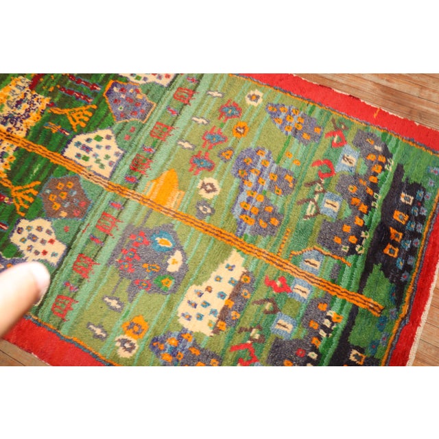 Green Turkish Tulu Rug For Sale - Image 4 of 6
