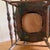 Brown Antique Late Victorian Pressed-Back Oak Rocking Chair With Navy Seat For Sale - Image 8 of 8
