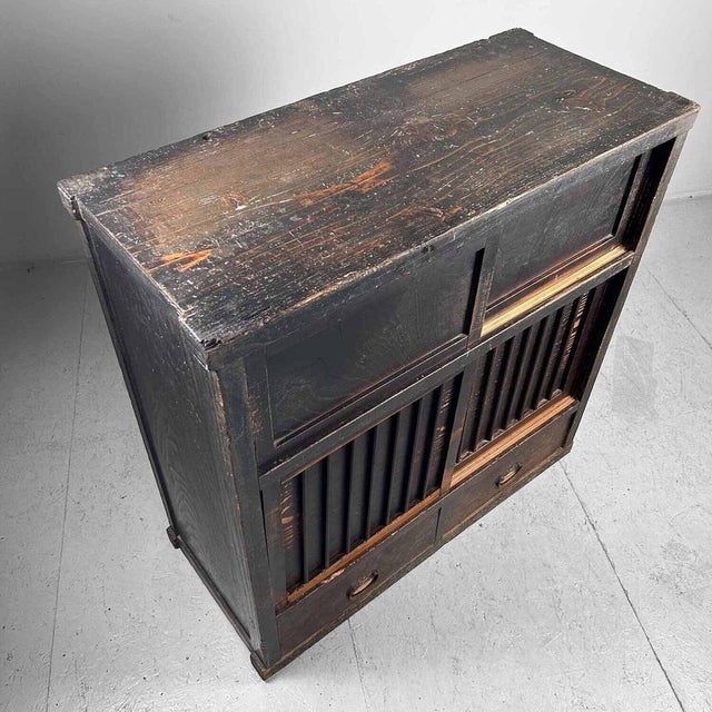Black Japanese Meiji Period Tansu Storage Cabinet For Sale - Image 8 of 17