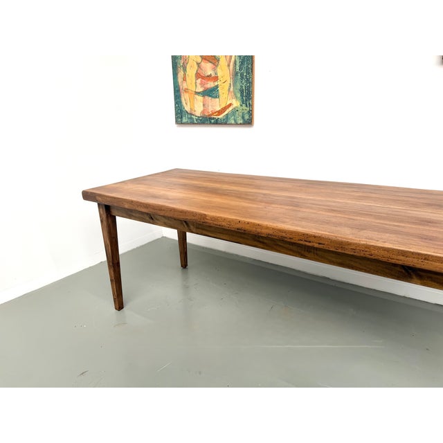 Farmhouse Table in Beechwood with Tapered Legs, France, 1970s For Sale - Image 11 of 18