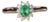 The 89th Avenue: Natural Emerald and Diamond Halo Ring in White Gold For Sale