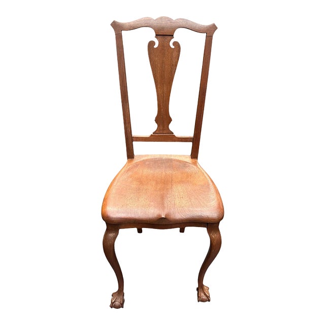 Early 20th Century Robert Mitchell Furniture Co. Colonial Revival Mahogany Hall Chair For Sale