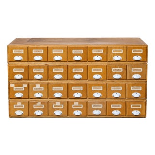 Industrial Wooden Catalog Cabinet, East Germany, 1970s For Sale