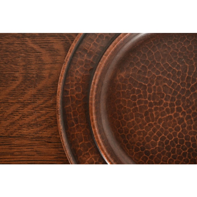 Early 20th Century Roycroft Arts & Crafts Hammered Copper Charger Plate or Tray For Sale - Image 5 of 10