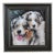 Australian Shepherds Dog Portrait Painting Including the Antique Black & Silver Wood Frame For Sale