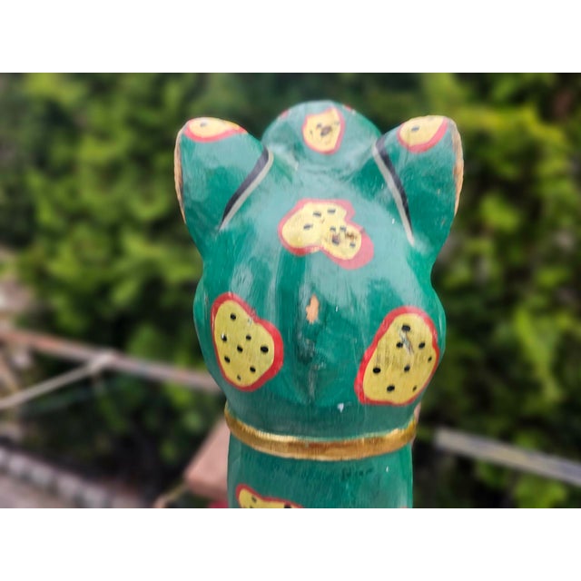 1980s Vintage Wooden African Carved Frog Figurine, 1970s For Sale - Image 5 of 10