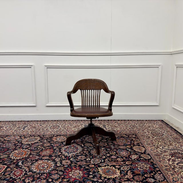 About this Classic English Desk Chair Classic and Elegant | Antique office chairs in English, Classic, and Chesterfield...