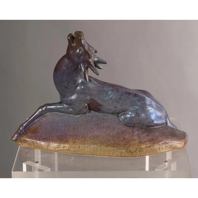 Blue Animalier Sculpture in Faenza Ceramics by Riccardo Gatti For Sale - Image 8 of 10