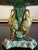 Ceramic Antique English Majolica Pond Lily Compote With Stork , C. 1880's For Sale - Image 7 of 16