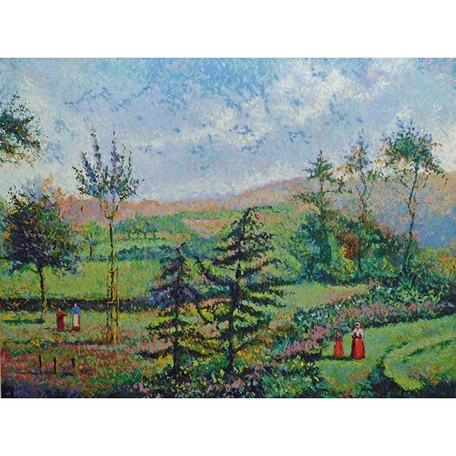 "Garden of Yves Saint Laurent" Original Limited Edition Serigraph by H. Claude Pissarro Hand Signed By the Artist Paper...
