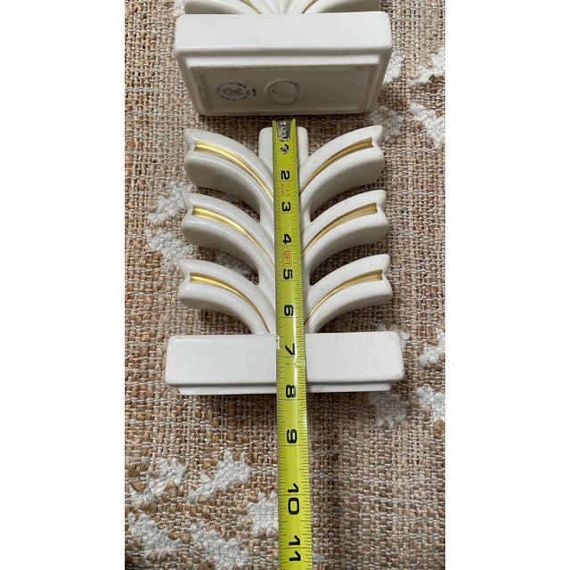 Ceramic Pair of Vintage Cream Geneva Porcelain-Art Deco Pottery-MCM Candle HOLDERs For Sale - Image 7 of 12