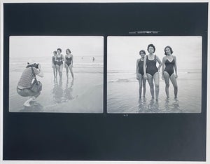 Dick Lebowitz And Tom Young, Vintage Silver Gelatin Photograph Print, Girls on a Beach Photo, Two Man Show, 1982