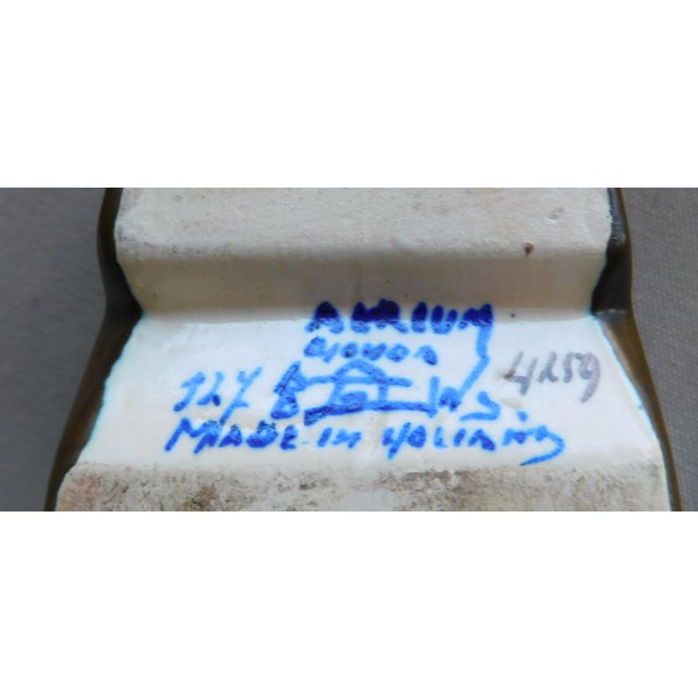 1920s Antique Floral Ceramic Gouda Factory Pottery Clog, C. 1920's For Sale - Image 5 of 11