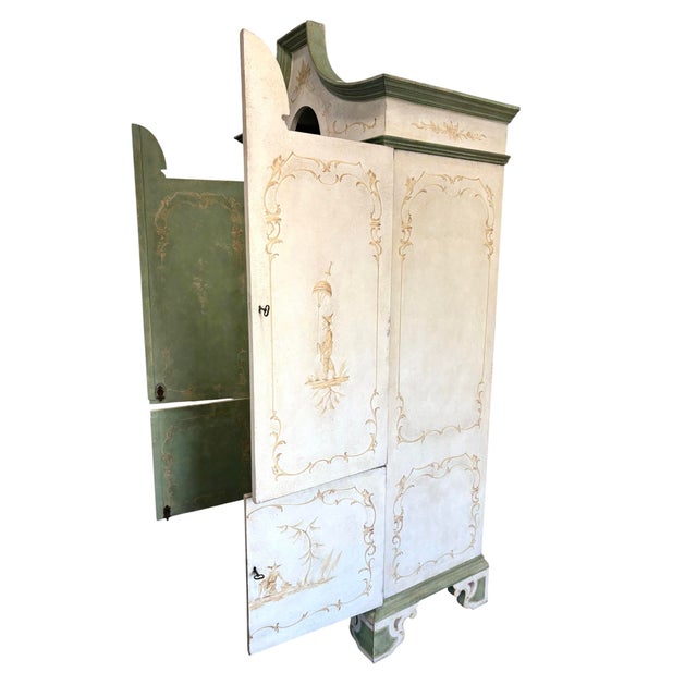 Hand Painted Chinoiserie Pagoda Artisan Cabinet Made in Italy For Sale - Image 10 of 12