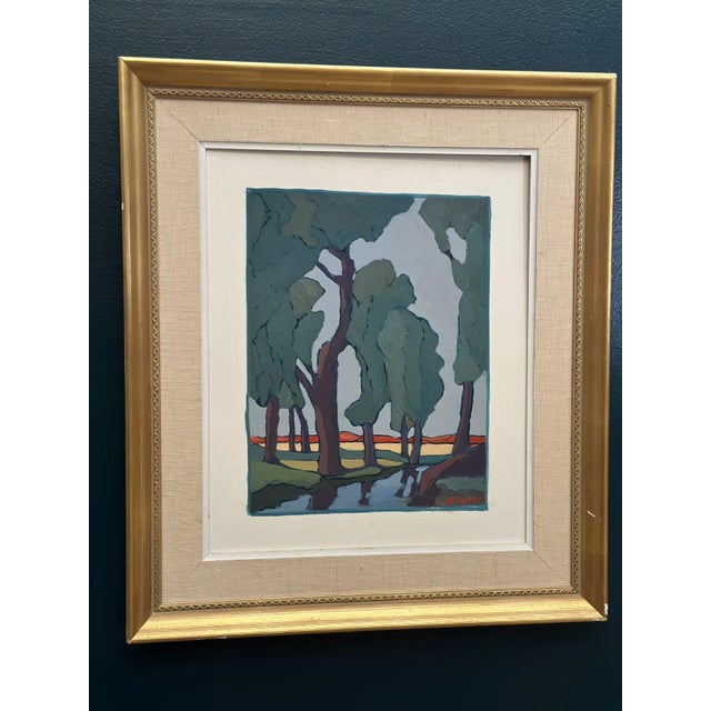 Josef Emil B Lemon, Landscape with Trees, 1960s, Oil on Panel, Framed For Sale - Image 13 of 18