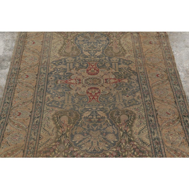 Hand-knotted in luminous natural silk circa 1920-1929, this rare 4x6 antique Turkish rug is a true masterpiece. It...