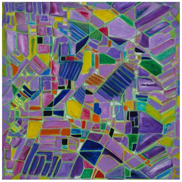 1990s Reticulum - Oil on Canvas by Giorgio Lo Fermo - 1995 1995 For Sale - Image 5 of 5