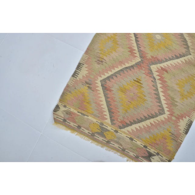 Vintage Pastels Anatolian Kilim For Sale - Image 10 of 10