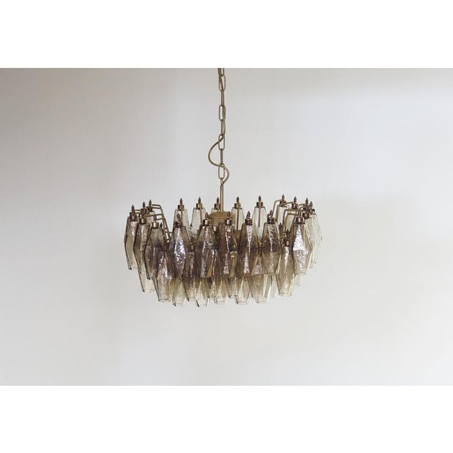 Murano Poliedri Chandelier in Smoked Glasses by Carlo Scarpa, 1990 For Sale - Image 15 of 16