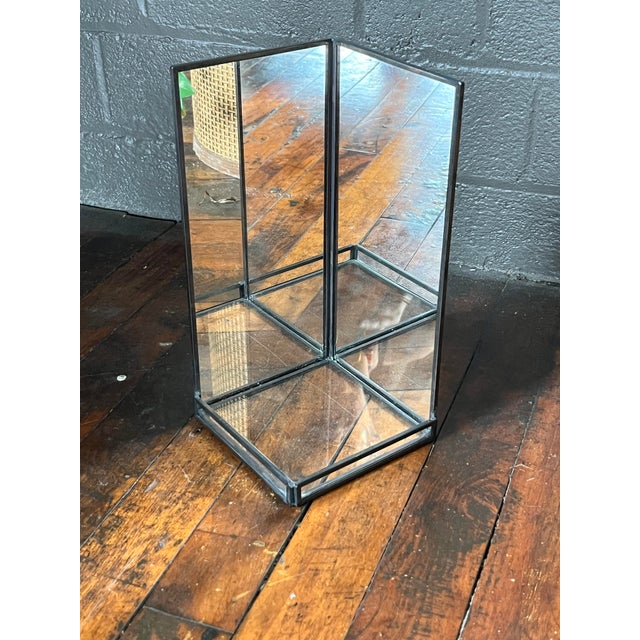 Glass Vintage Style Mirrored Display Box With Glass Bottom For Sale - Image 7 of 8