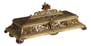 Carved Gilt Bronze Inkwell