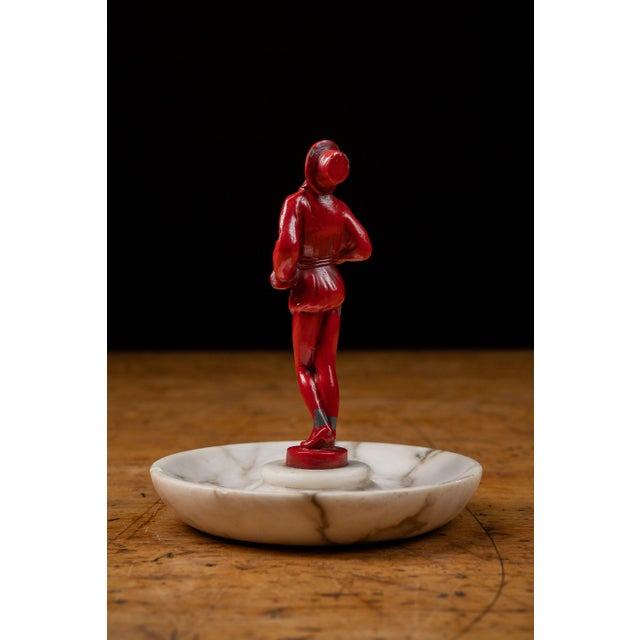 Early 20th Century Early 20th Century J B Hirsch Art Deco Figural Alabaster Ashtray For Sale - Image 5 of 14