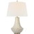 Transitional Thomas O'Brien by Visual Comfort Signature Kefi 25" Table Lamp in Natural Travertine with Linen Shade For Sale - Image 3 of 3