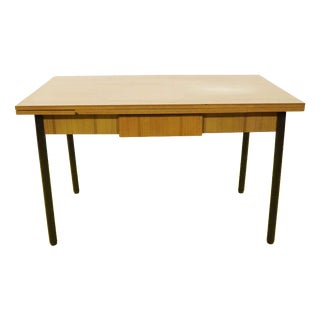 Extendable Formica Table with Metal Legs For Sale