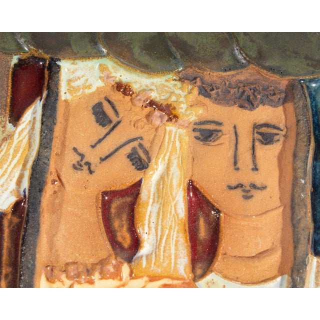 Abstract Ruth Faktor Faktorowicz Ceramic Wall Plaque For Sale - Image 3 of 5