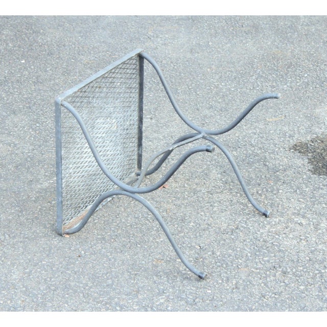 Mid Century Modern Vintage Pair of X Base Iron Patio Side Tables For Sale - Image 12 of 12