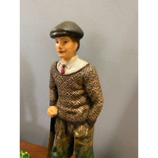 1950s Oversized Metal Classic Golfer Bookends - A Pair For Sale - Image 5 of 6