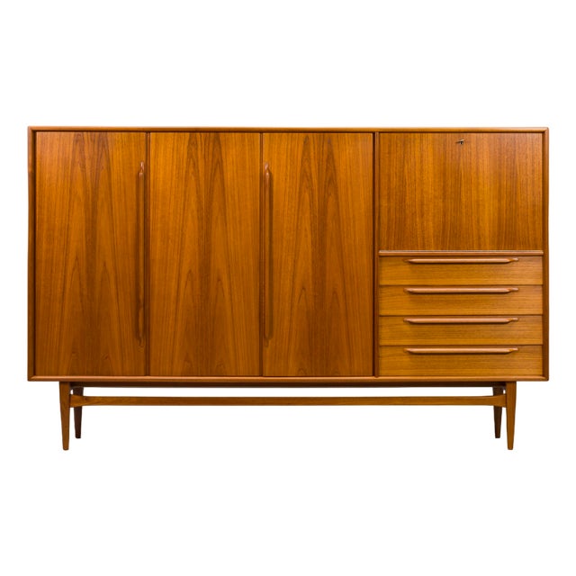 Mid-Century Teak Type Rt 200 Highboard in Teak by Heinrich Riestenpatt for RT Möbel, 1960s For Sale