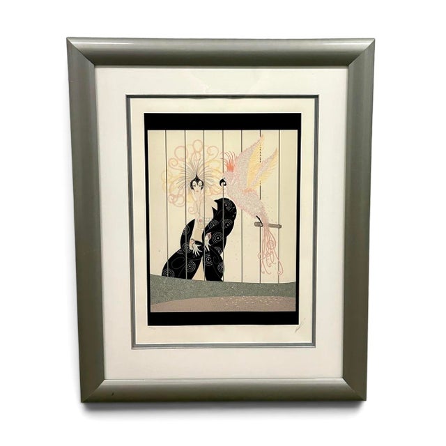 Art Deco Erté “The Bird Cage” Hand-Signed Limited Edition Serigraph, 1984, 103/300 For Sale - Image 3 of 18