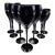 Vintage Black Crystal Stemware Service (Set of 9) For Sale