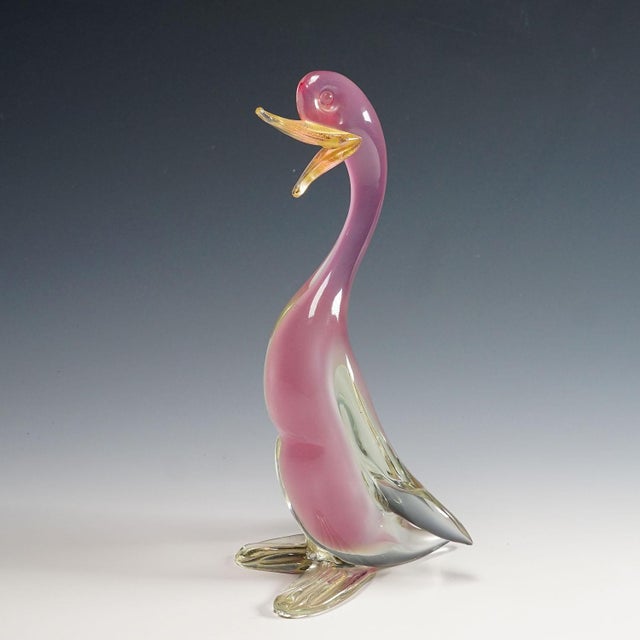 Mid 20th Century Archimede Seguso Alabastro Art Glass Duck, Murano Italy 1950s For Sale - Image 5 of 6