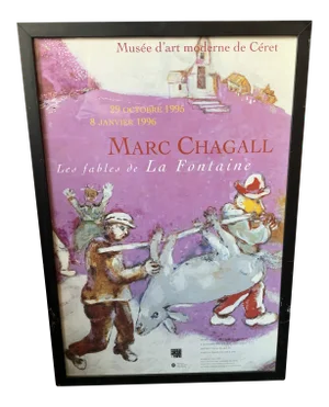 1995 Chagall Ceret Museum Exhibition Poster, Framed