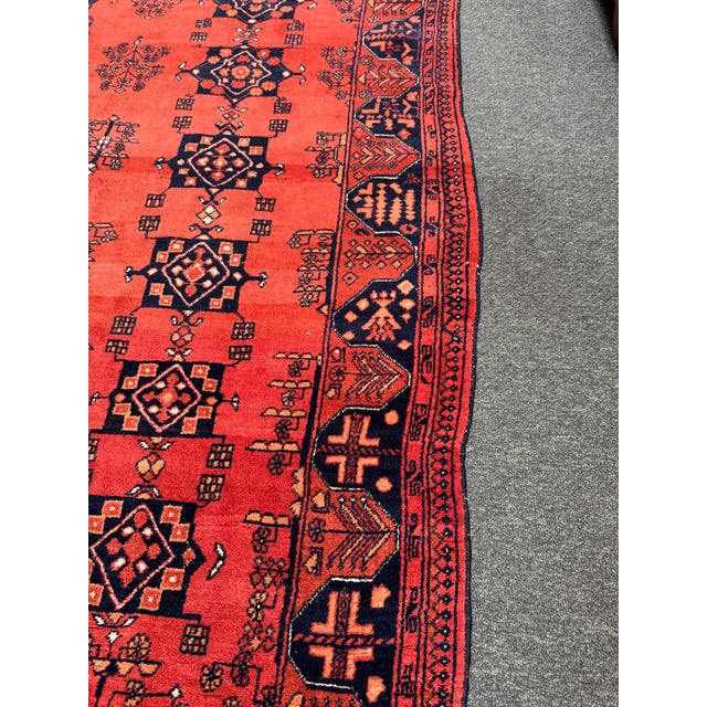4ft 4in × 6ft 8in Hand-Knot Tribal Wool Area Rug, Vintage For Sale - Image 10 of 11