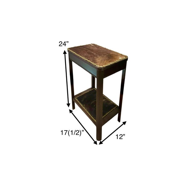 The Table Custom Vintage Cow Hide Nailhead Trim Unique Side Table Furniture is a stylish retro piece perfect for adding a...