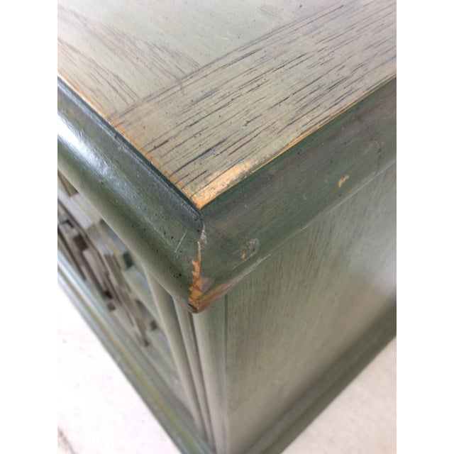 Wood Mid Century Modern Jade Credenza With Unique Brass Hardware For Sale - Image 7 of 18