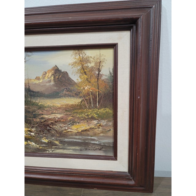 Mid-Century Modern Mid 20th Century Mountain Landscape Oil Painting For Sale - Image 3 of 8