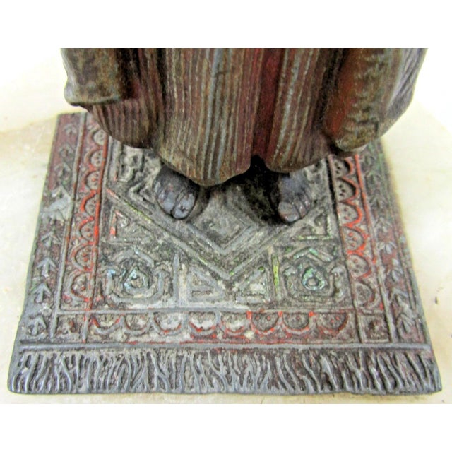 Antique Cold-Painted Bronze Praying Man Figurine Attributed to Franz Bergman For Sale - Image 13 of 17