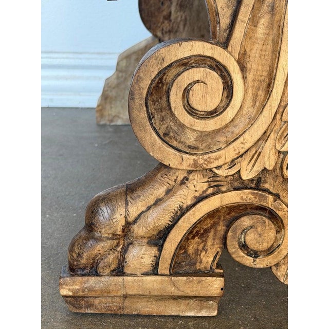 Pair of 19th C. Italian Renaissance Sgabello Hall Chairs - Heavily Carved Walnut For Sale - Image 9 of 18