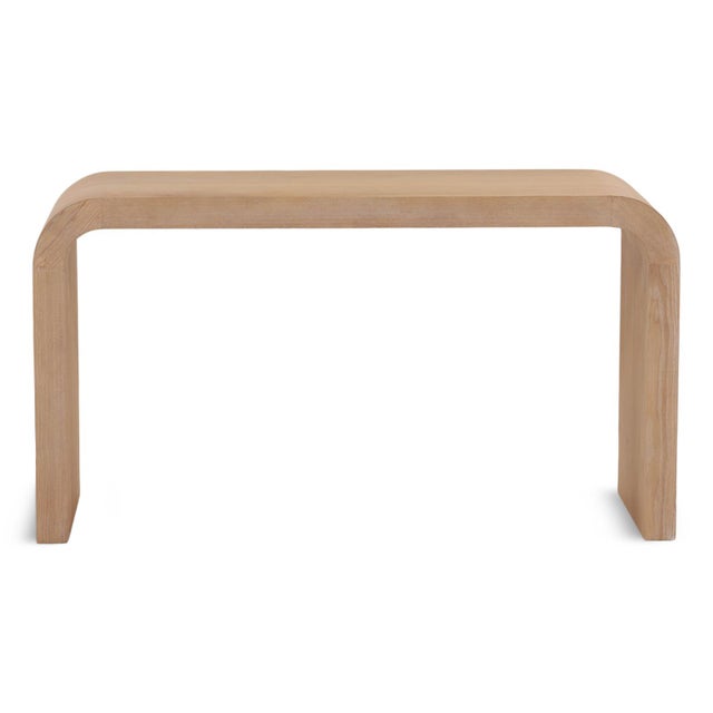 2020s Rounded Waterfall Elm Desk For Sale - Image 5 of 6