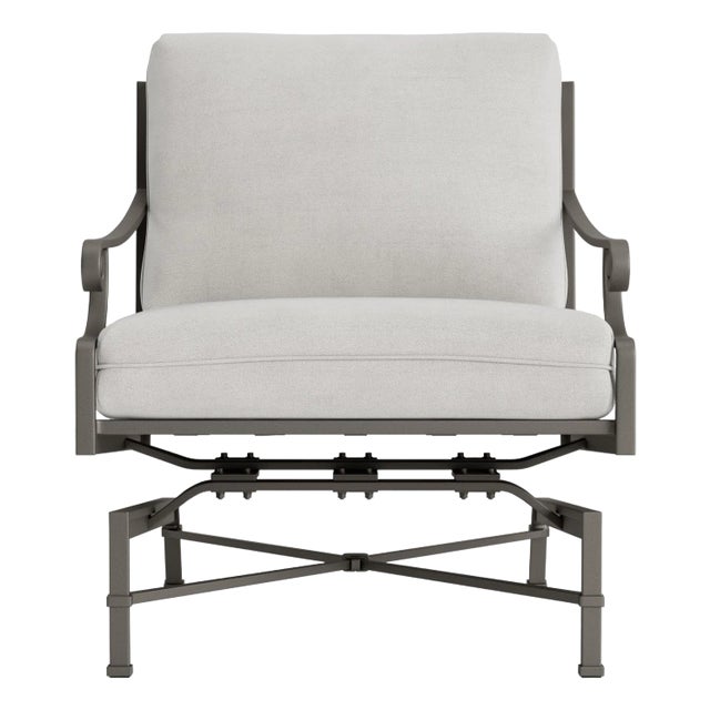 Brown Jordan Venetian Motion Lounge Chair, Mica frame with Fusion Dove fabric For Sale